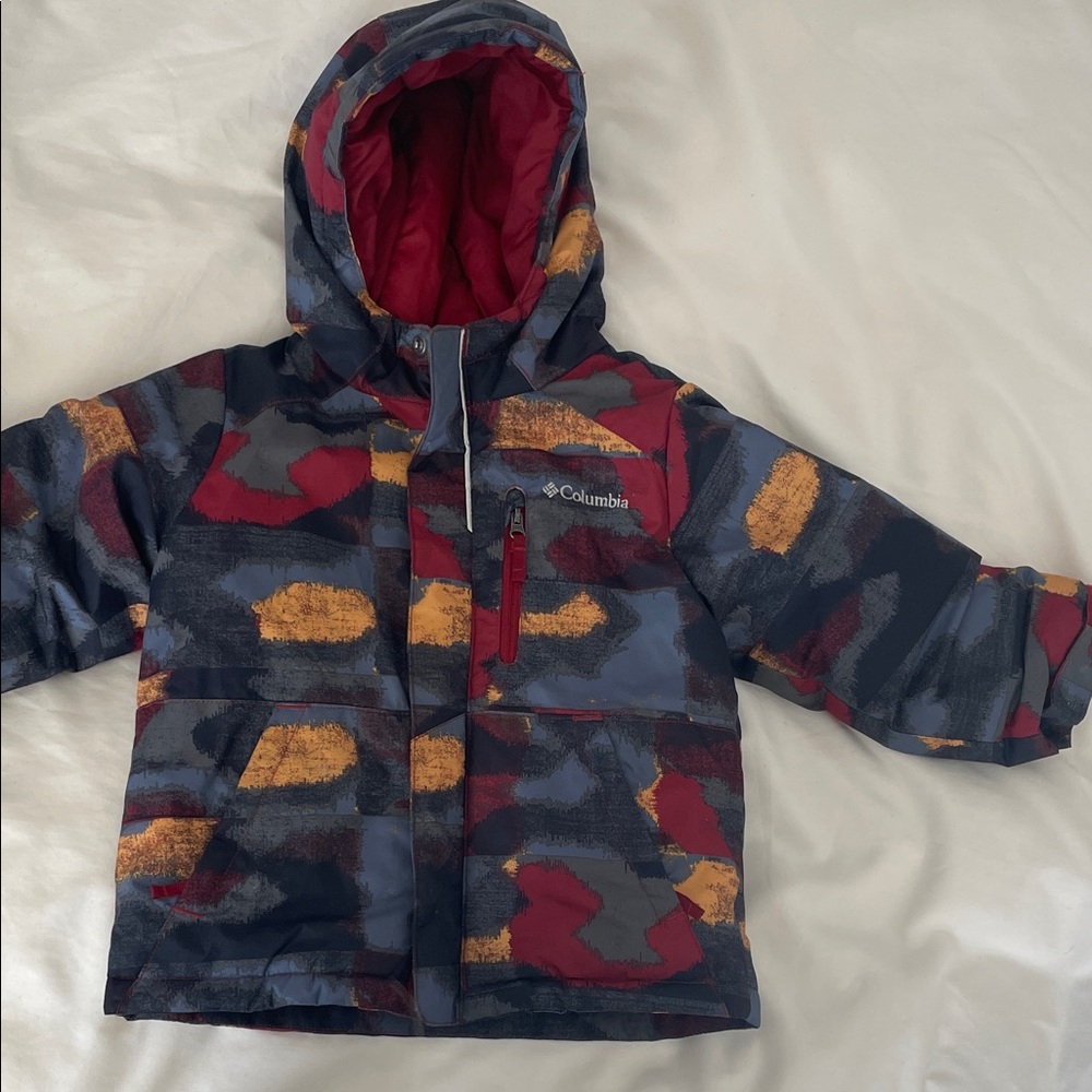 Columbia Kids' Hooded Jacket - Red, Blue, Yellow size 3t